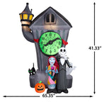 6.5 ft Inflatable Skeleton and Monster Scene Halloween Decoration