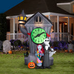 6.5 ft Inflatable Skeleton and Monster Scene Halloween Decoration
