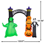 3.5 ft Inflatable Skeleton on Tombstone Halloween Decoration