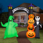 3.5 ft Inflatable Skeleton on Tombstone Halloween Decoration