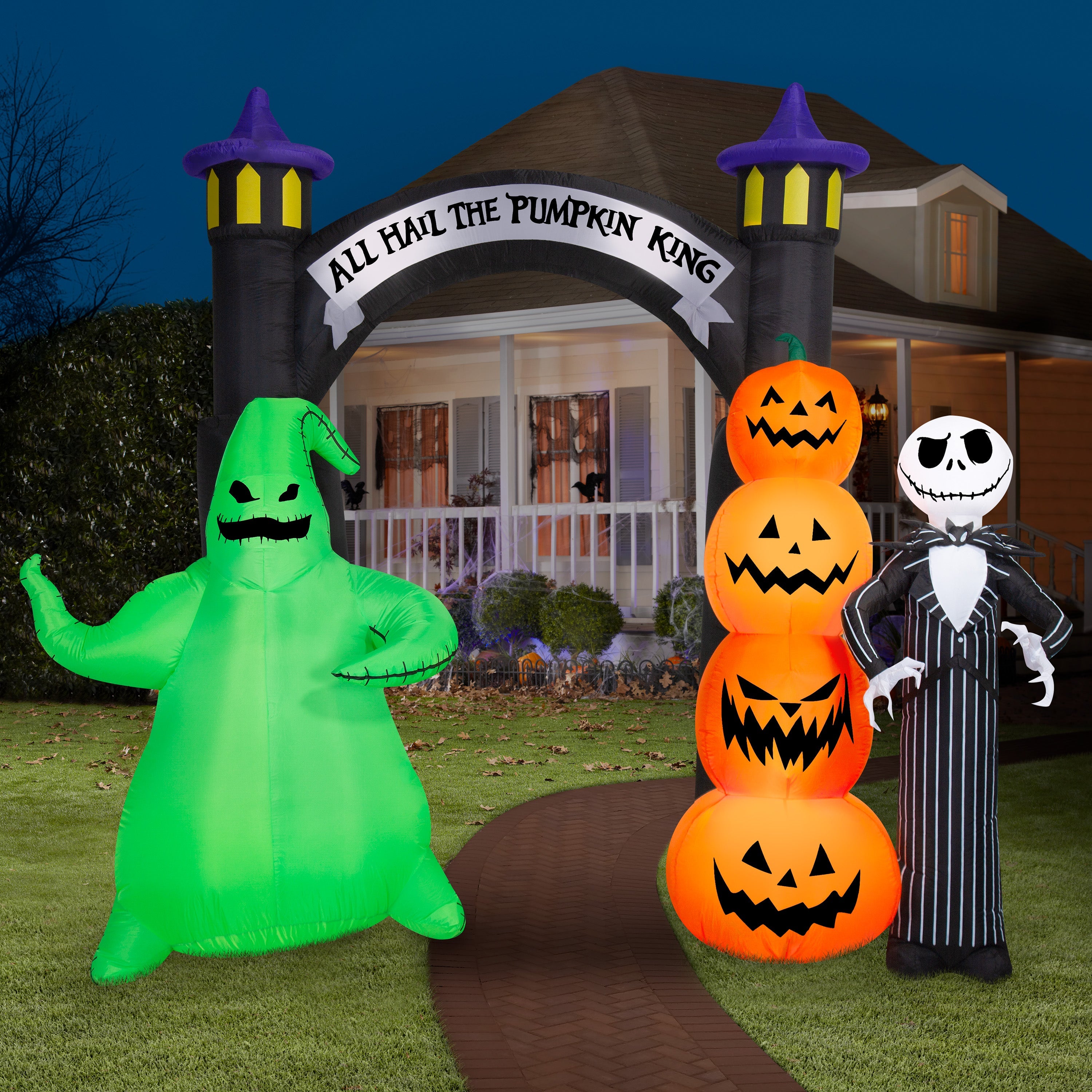 3.5 ft Inflatable Skeleton on Tombstone Halloween Decoration