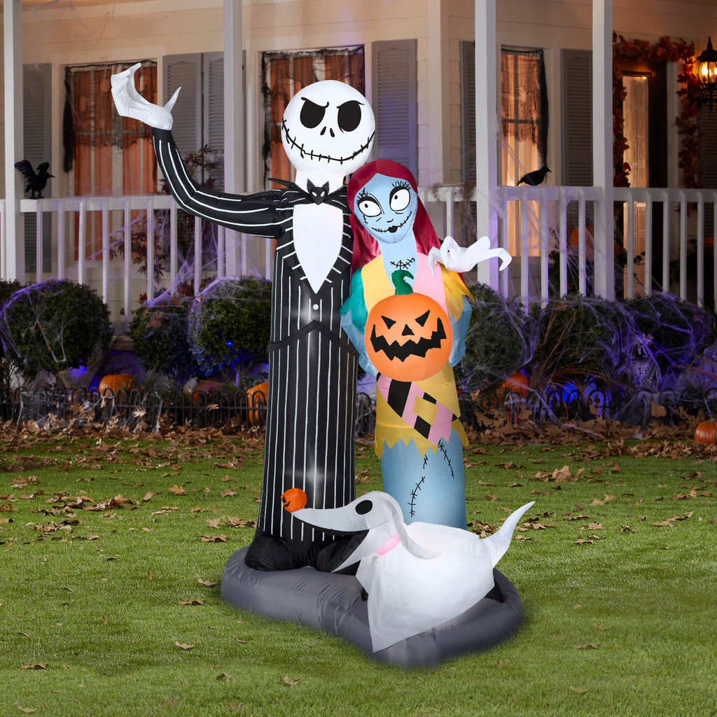 5 ft Inflatable Skeleton Dog with House Scene Halloween Decoration